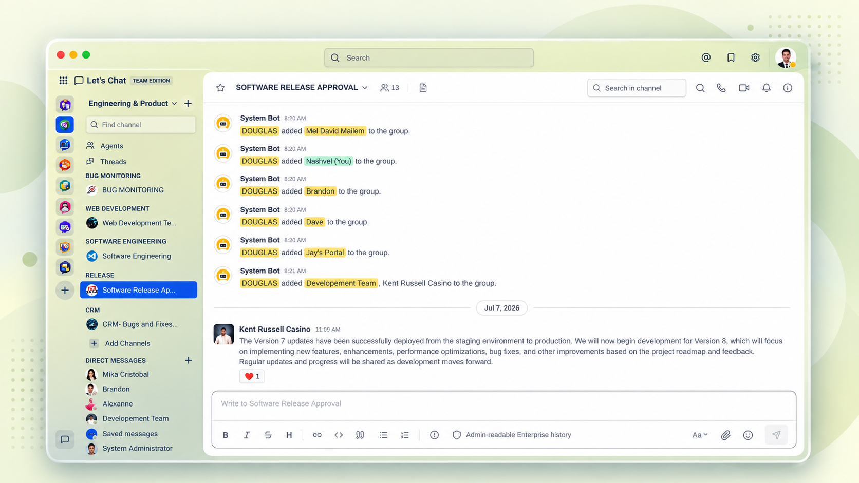 Hill Chat Enterprise screenshot