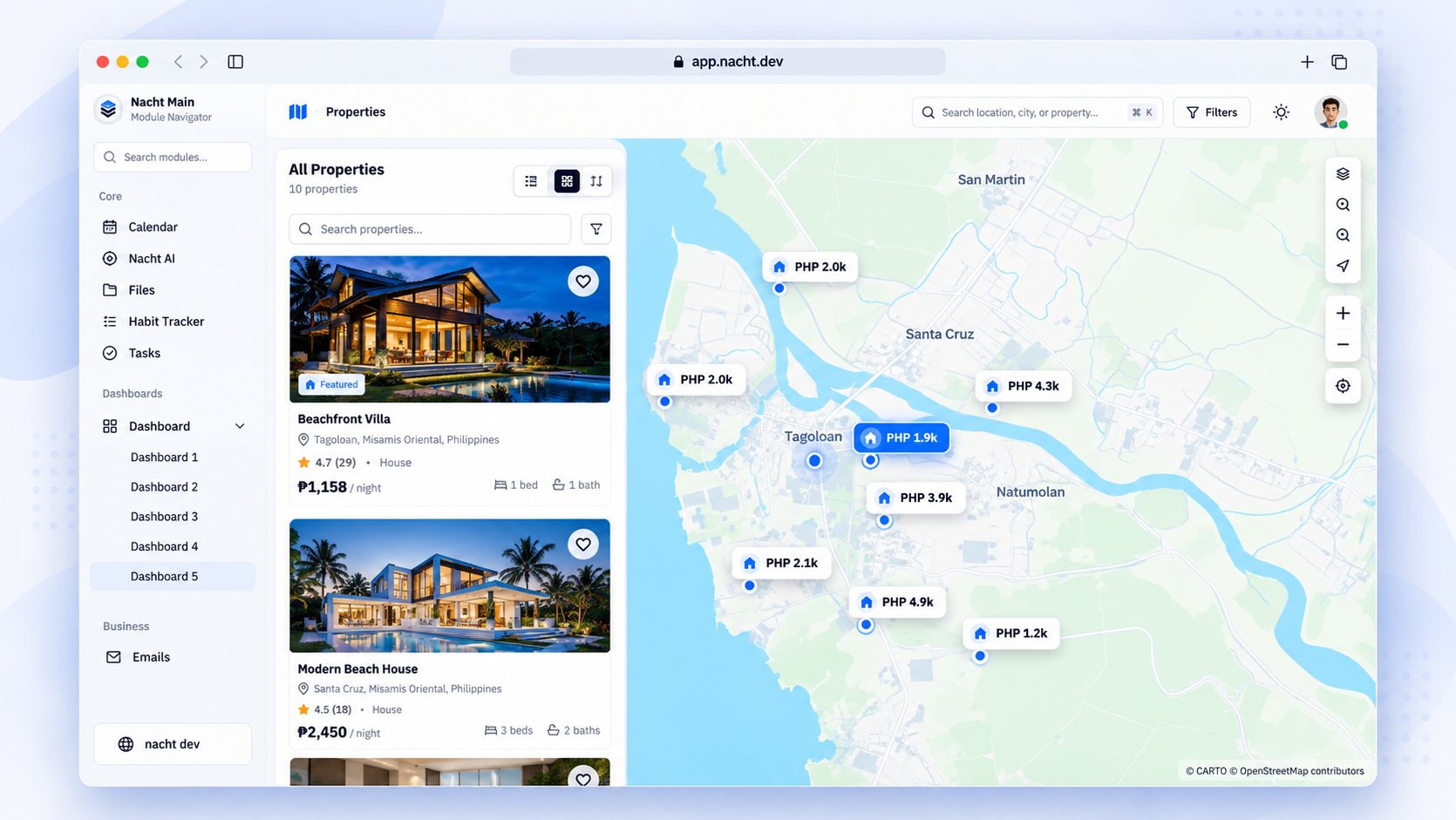 Rental View template preview