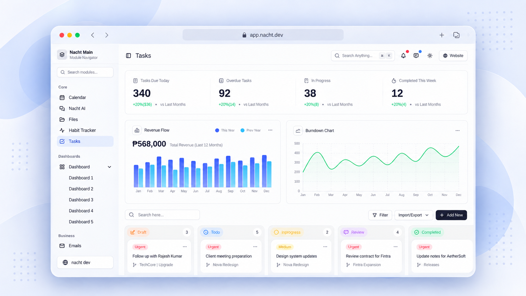 Task Board template preview